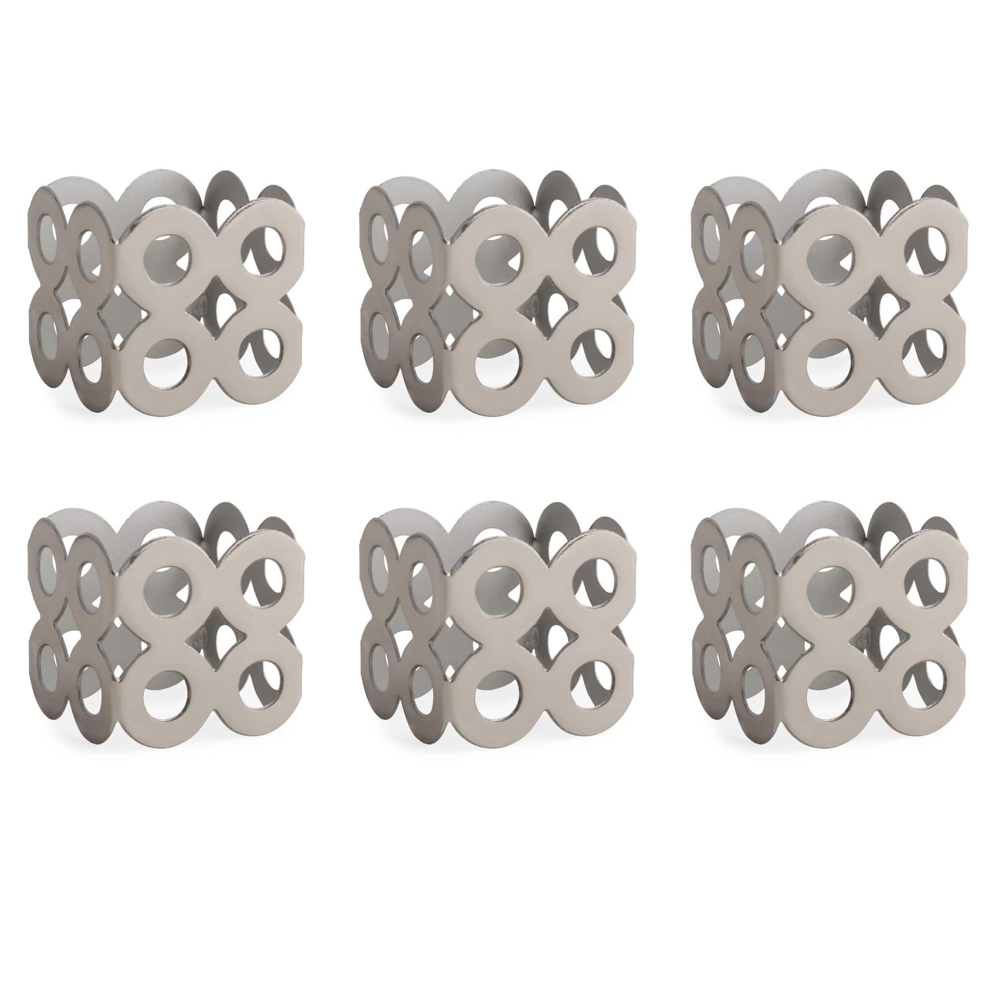 DII® Silver Square Die Cut Napkin Rings, 6ct.